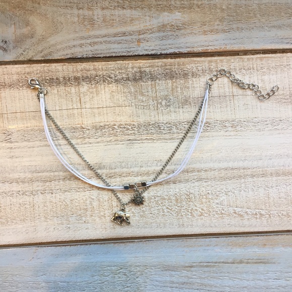 New Boho Silver Elephant Sun Anklet - Picture 2 of 4